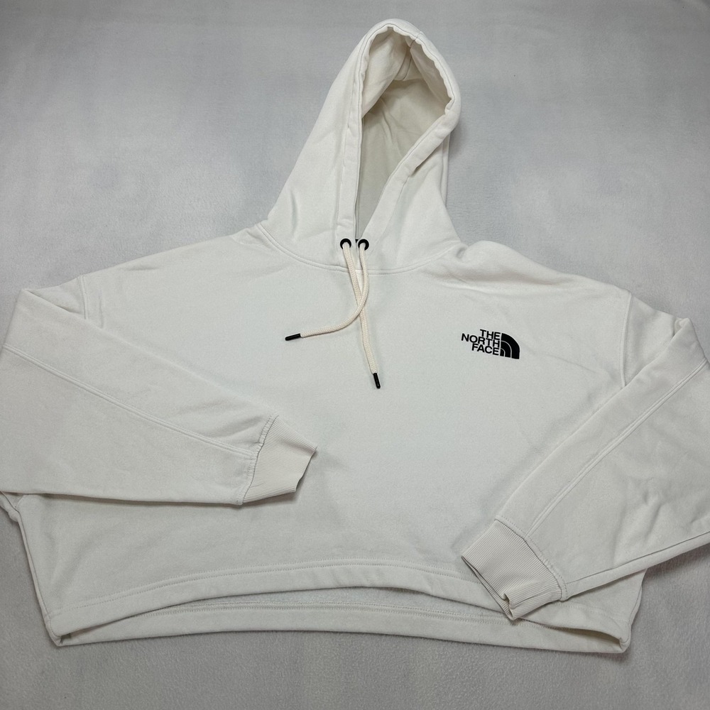 The North Face Hoodie Womens Large White Cropped Never Stop Exploring A7UYF Cute